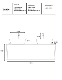 Foto 6 | Foto 6 | Gabinete Para Baño Con Doble Lavabo Minimalista Dorota