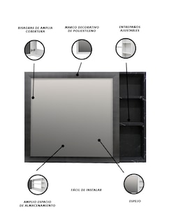 Foto 5 | Foto 5 | Organizador de Baño Decomobil con Espejo