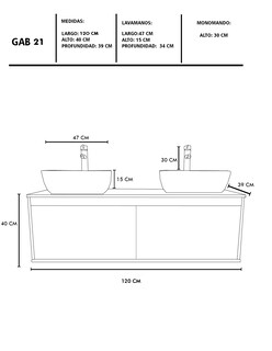 Foto 6 | Foto 6 | Gabinete Decomobil para Baño con Doble Lavabo Anton Minimalista