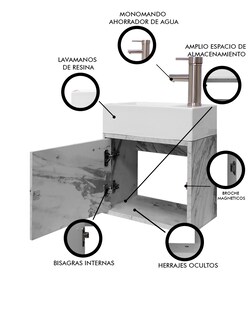 Foto 5 | Foto 5 | Gabinete De Baño Para Lavabo Minimalista Flotante Leanor