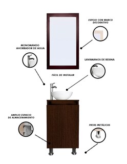 Foto 5 | Foto 5 | Gabinete De Baño Para Lavabo Con Espejo Decorativo Gisla