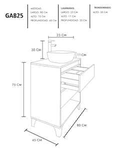 Foto 7 | Foto 7 | Gabinete De Baño Con Llave Y Lavabo Minimalista Roy