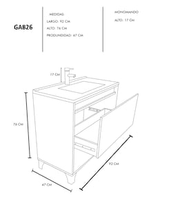 Foto 7 | Foto 7 | Gabinete De Baño Con Lavabo, Llave Y Cajon Minimalista Himalaya