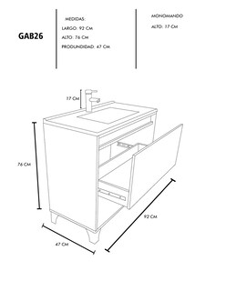 Foto 7 | Foto 7 | Gabinete De Baño Con Lavabo, Llave Y Cajon Minimalista Himalaya