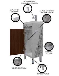 Foto 6 | Foto 6 | Gabinete Para Baño Nala Con Lavabo Minimalista