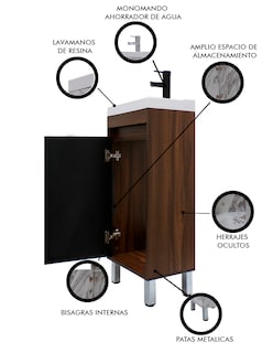 Foto 3 | Foto 3 | Gabinete Para Baño Nala Con Lavabo Minimalista