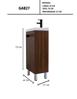 Foto 8 | Foto 8 | Gabinete Para Baño Nala Con Lavabo Minimalista