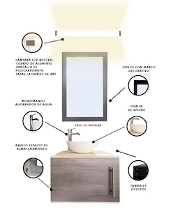 Foto 3 | Foto 3 | Gabinete De Baño Para Lavabo Con Lampara Y Espejo Agnes