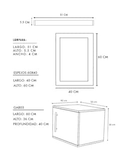Foto 8 | Foto 8 | Gabinete De Baño Para Lavabo Con Lampara Y Espejo Agnes
