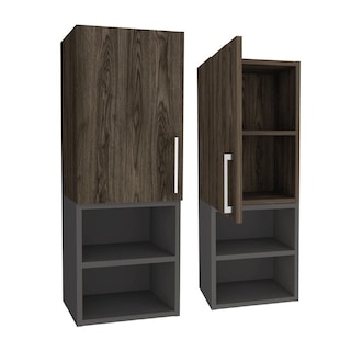 Foto 1 | Foto 1 | Gabinete de Baño Oporto Chocolate y Plata Oscuro X2 Virtual Muebles