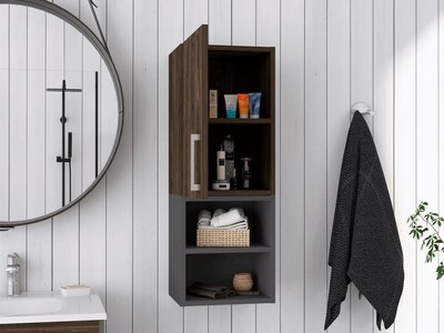 Foto 3 | Foto 3 | Gabinete de Baño Oporto Chocolate y Plata Oscuro X2 Virtual Muebles