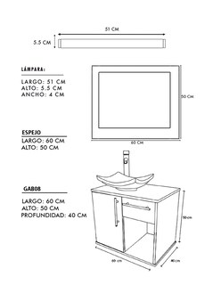 Foto 8 | Foto 8 | Gabinete Para Baño Con Lavabo Con Lampara Y Espejo Agatha
