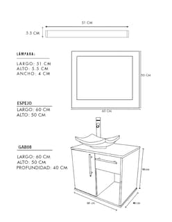 Foto 8 | Foto 8 | Gabinete Para Baño Con Lavabo Con Lampara Y Espejo Agatha