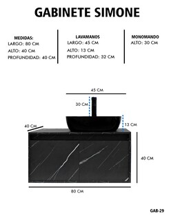 Foto 8 | Foto 8 | Gabinete Para Baño Con Lavabo Y Monomando Simone