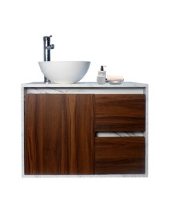 Foto 1 | Foto 1 | Gabinete Para Baño Calypso Ovalin Y Llave Minimalista, Gabinete Flotante Para Lavabo