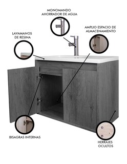 Foto 3 | Foto 3 | Gabinete De Baño Rodrigo Con Lavabo Minimalista Con Llave