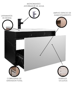 Foto 3 | Foto 3 | Gabinete De Baño Turner Con Lavabo Con Llave Minimalista