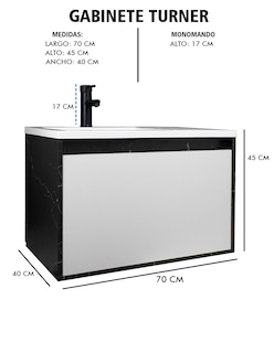 Foto 6 | Foto 6 | Gabinete De Baño Turner Con Lavabo Con Llave Minimalista
