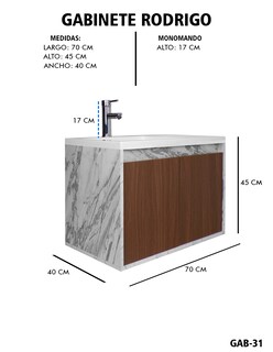 Foto 6 | Foto 6 | Gabinete De Baño Rodrigo Con Lavabo Minimalista Con Llave