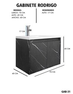 Foto 6 | Foto 6 | Gabinete De Baño Rodrigo Con Lavabo Minimalista Con Llave