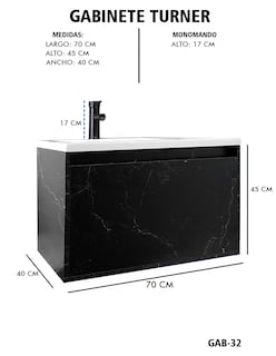 Foto 6 | Foto 6 | Gabinete De Baño Turner Con Lavabo Con Llave Minimalista