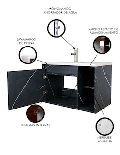 Foto 3 | Foto 3 | Gabinete De Baño Carlo Con Lavabo Y Monomando Minimalista