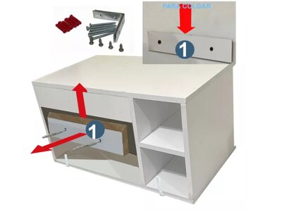 Foto 4 | Foto 4 | Gabinete Baño Monom Ovalin Ensamblado Vinil Metalico Blaco