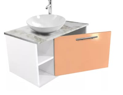 Foto 1 | Foto 1 | Gabinete Baño Ovalin Ensamblado Vinil Metalico Tipo Marmol