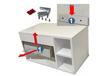 Foto 3 | Foto 3 | Gabinete Baño Ovalin Ensamblado Vinil Metalico Tipo Marmol