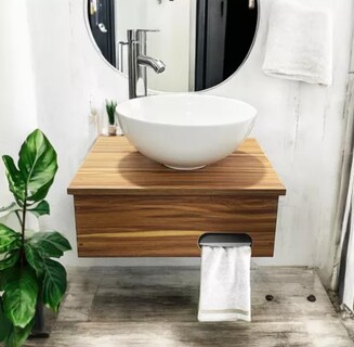 Foto 4 | Foto 4 | Gabinete Baño Mdf C/ovalín, Monomando Y Toallero Moderno