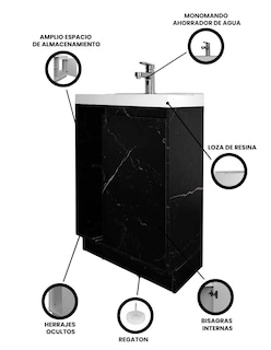 Foto 3 | Foto 3 | Mueble Gabinete Para Baño Con Lavabo Minimalista