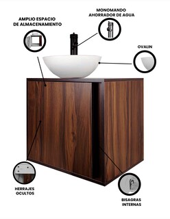 Foto 3 | Foto 3 | Gabinete Para Baño Mia Con Ovalin Y Llave Minimalista