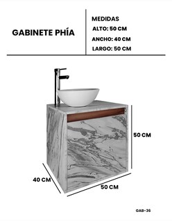 Foto 8 | Foto 8 | Gabinete Para Baño Con Lavabo Y Llave Minimalista Modelo Phía