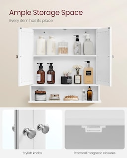 Foto 4 | Foto 4 | Mueble de Baño Vasagle con Espejo 13 X 56,5 X 58,5 cm Blanco - Venta Internacional