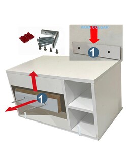 Foto 4 | Foto 4 | Gabinete Mueble MDF Mesa Tipo Vinil Gris Granito Puerta Gris