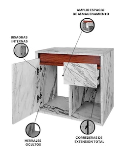 Foto 3 | Foto 3 | Gabinete Flotante Para Baño Modelo Carina Sin Llave Ni Ovalín