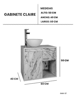 Foto 8 | Foto 8 | Gabinete Flotante Para Baño Con Monomando Y Ovalín Modelo Claire