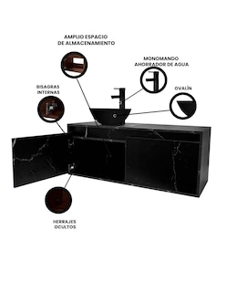 Foto 3 | Foto 3 | Gabinete Para Baño Con Ovalin Negro Y Monomando Modelo Provenzal