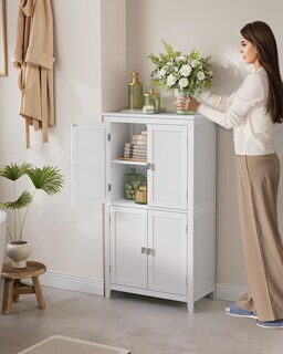Foto 3 | Foto 3 | Gabinete De Almacenamiento De Piso Para Baño Vasagle White Ubbc552p31 - Venta Internacional.