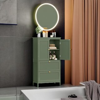 Foto 5 | Foto 5 | Gabinete De Almacenamiento De Piso Para Baño Vasagle Forest Green Ubbc551c01 - Venta Internacional.