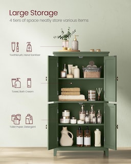 Foto 3 | Foto 3 | Gabinete De Almacenamiento De Piso Para Baño Vasagle Forest Green - Venta Internacional.