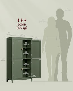 Foto 5 | Foto 5 | Gabinete De Almacenamiento De Piso Para Baño Vasagle Forest Green - Venta Internacional.