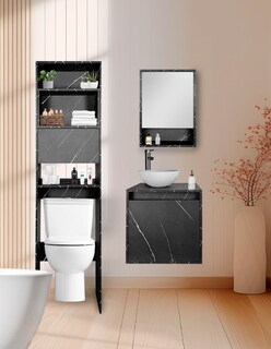 Foto 1 | Foto 1 | Combo Casa Blanca Gabinete De Baño Moderno Con Botiquín Mueble Sobre Wc Mdf