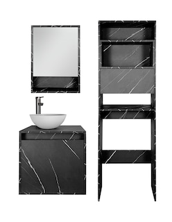 Foto 2 | Foto 2 | Combo Casa Blanca Gabinete De Baño Moderno Con Botiquín Mueble Sobre Wc Mdf