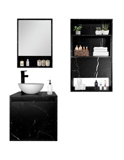 Foto 8 | Foto 8 | Combo Kampala Gabinete de Baño Moderno con Espejo MDF + Botiquín y Mueble sobre WC 3 Piezas