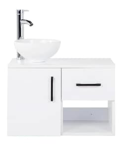 Foto 1 | Foto 1 | Mueble Kit Para Baño Gabinete Organizador Con Monomando Lavabo Color Blanco