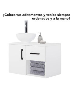 Foto 2 | Foto 2 | Mueble Kit Para Baño Gabinete Organizador Con Monomando Lavabo Color Blanco