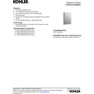 Foto 3 | Foto 3 | Botiquín Kohler Cb-clr1620fs Con Espejo 40x50 Cm - Venta Internacional.