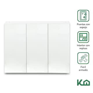 Foto 2 | Foto 2 | Botiquín para Baño Kingshouse Blanco con 3 Puertas