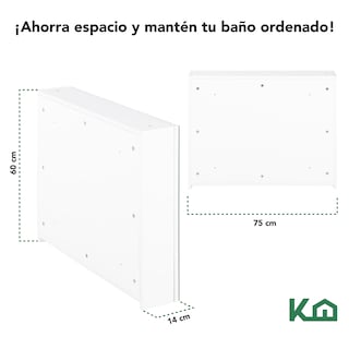 Foto 5 | Foto 5 | Botiquín para Baño Kingshouse Blanco con 3 Puertas
